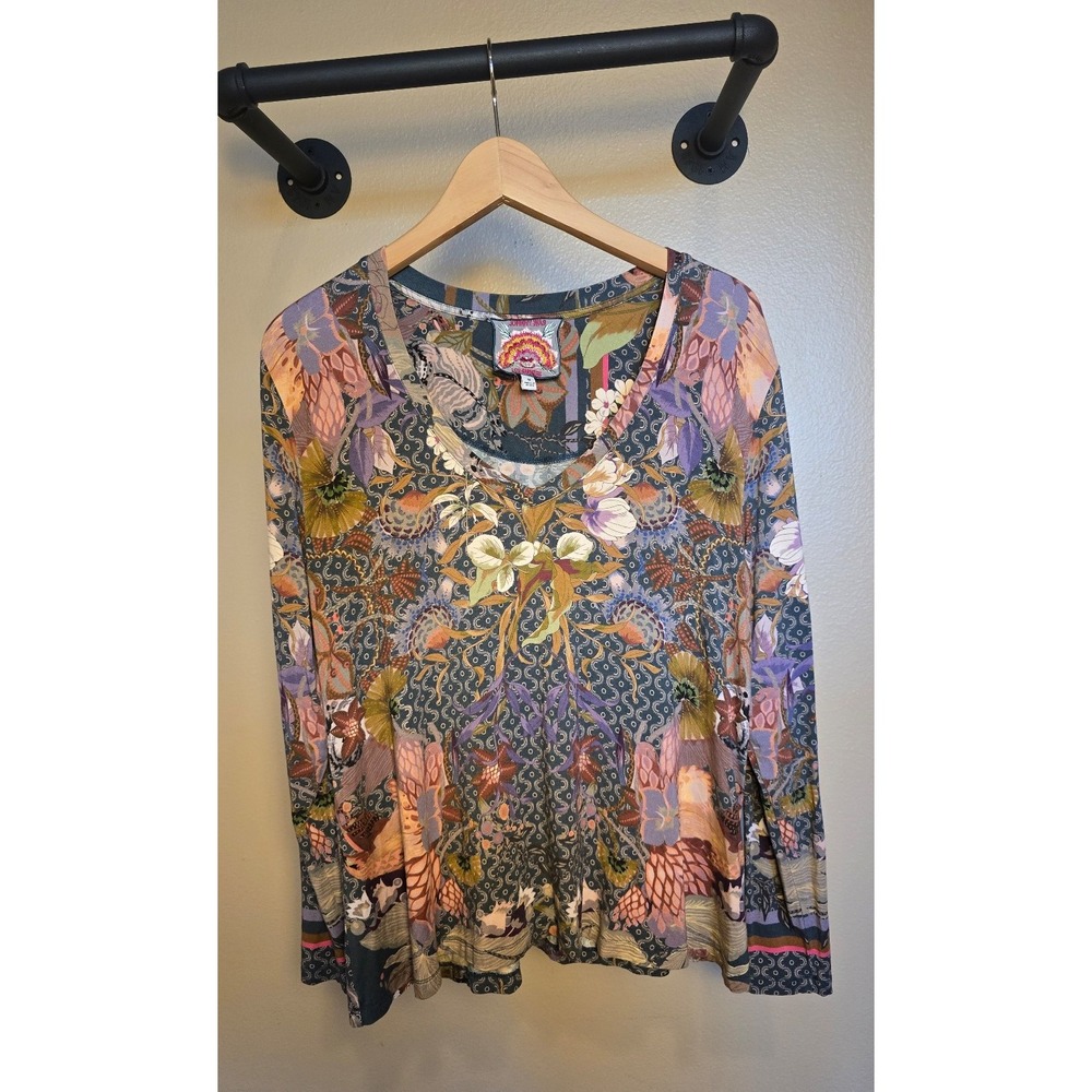 Johnny Was Multicolor Floral Blouse